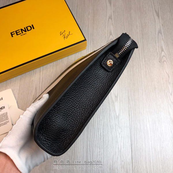 FENDI手包 加寬版 升級版小怪獸533手包 義大利皮 飾配金屬眼珠 芬迪手拿包  fdz2112